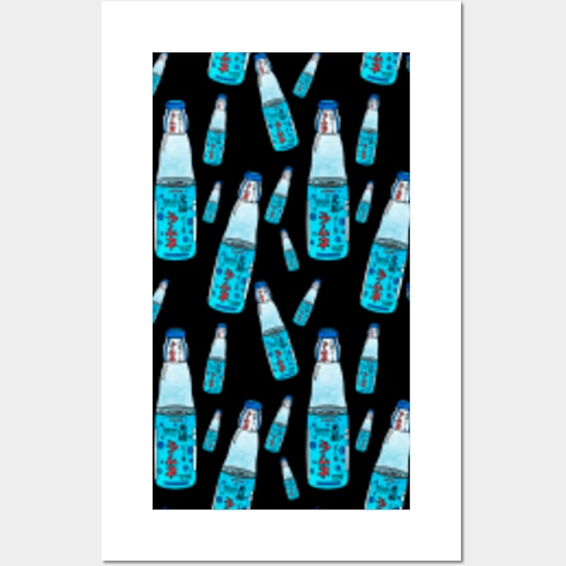 Ramune Soda Japanese Drink Pattern Wall Art by Kelly Louise Art